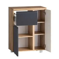 Wohnen Glasmöbel|Badezimmer Komplett*Badezimmermöbel Block Set - Jambi (vierteilig)