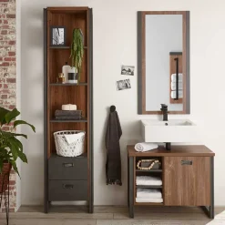 Wohnen Glasmöbel|Loft Möbel*Badezimmermöbel im Industry und Loft Stil - Forawas (dreiteilig)