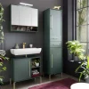 Wohnen Skandinavische Möbel|Badezimmer Komplett*Badezimmermöbel in Dunkelgrün & Gold - Aqua (dreiteilig)