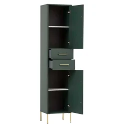 Wohnen Skandinavische Möbel|Badezimmer Komplett*Badezimmermöbel in Dunkelgrün & Gold - Aqua (dreiteilig)