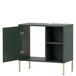 Wohnen Skandinavische Möbel|Badezimmer Komplett*Badezimmermöbel in Dunkelgrün & Gold - Aqua (dreiteilig)