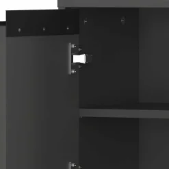 Wohnen Graue Möbel|Glasmöbel*Badezimmermöbel Kombi in Dunkelgrau - Rufu (fünfteilig)