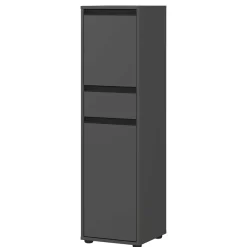 Wohnen Graue Möbel|Glasmöbel*Badezimmermöbel Kombi in Dunkelgrau - Rufu (fünfteilig)