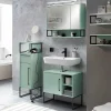 Wohnen Badezimmer Komplett*Badezimmermöbel Kombi in Mint mit Anthrazit - Esdrus (dreiteilig)