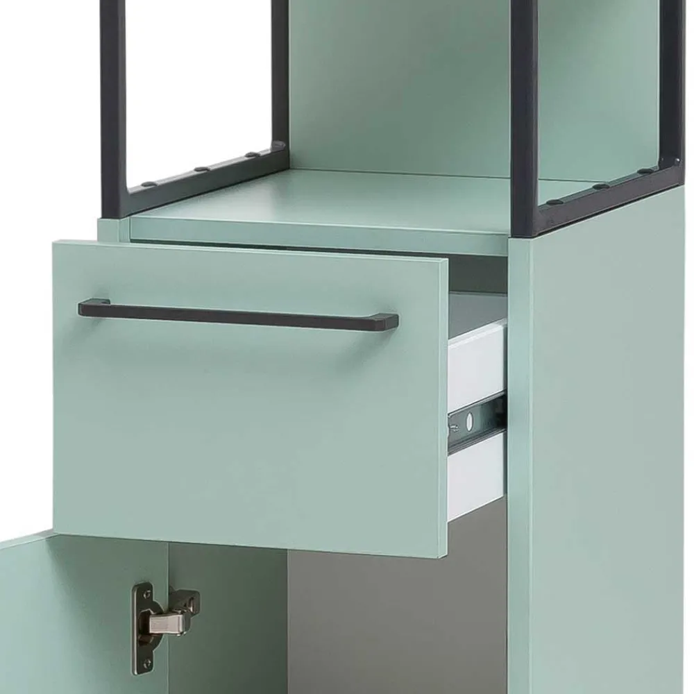 Wohnen Badezimmer Komplett*Badezimmermöbel Kombi in Mint mit Anthrazit - Esdrus (dreiteilig)