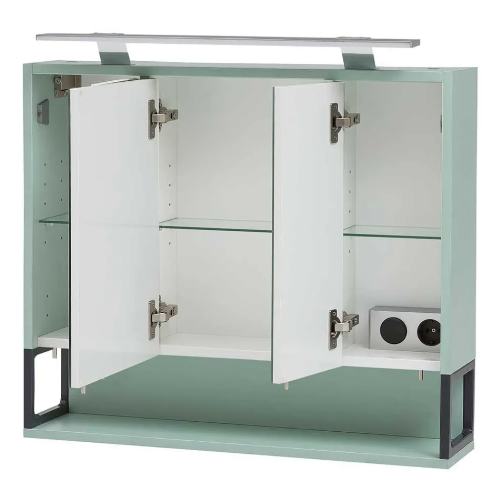 Wohnen Badezimmer Komplett*Badezimmermöbel Kombi in Mint mit Anthrazit - Esdrus (dreiteilig)