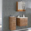 Wohnen Glasmöbel|Badezimmer Komplett*Badezimmermöbel Set 90 cm breit - Lemnas (dreiteilig)