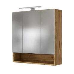 Wohnen Glasmöbel|Badezimmer Komplett*Badezimmermöbel Set 90 cm breit - Lemnas (dreiteilig)