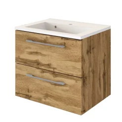 Wohnen Glasmöbel|Badezimmer Komplett*Badezimmermöbel Set 90 cm breit - Lemnas (dreiteilig)