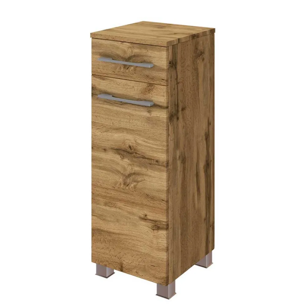 Wohnen Glasmöbel|Badezimmer Komplett*Badezimmermöbel Set 90 cm breit - Lemnas (dreiteilig)