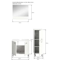 Wohnen Badezimmer Komplett*Badezimmermöbel Set - Harmone (dreiteilig)