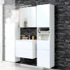 Wohnen Badezimmer Komplett*Badezimmermöbel Set Concetada mit 3D Spiegelschrank (dreiteilig)