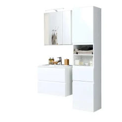 Wohnen Badezimmer Komplett*Badezimmermöbel Set Concetada mit 3D Spiegelschrank (dreiteilig)