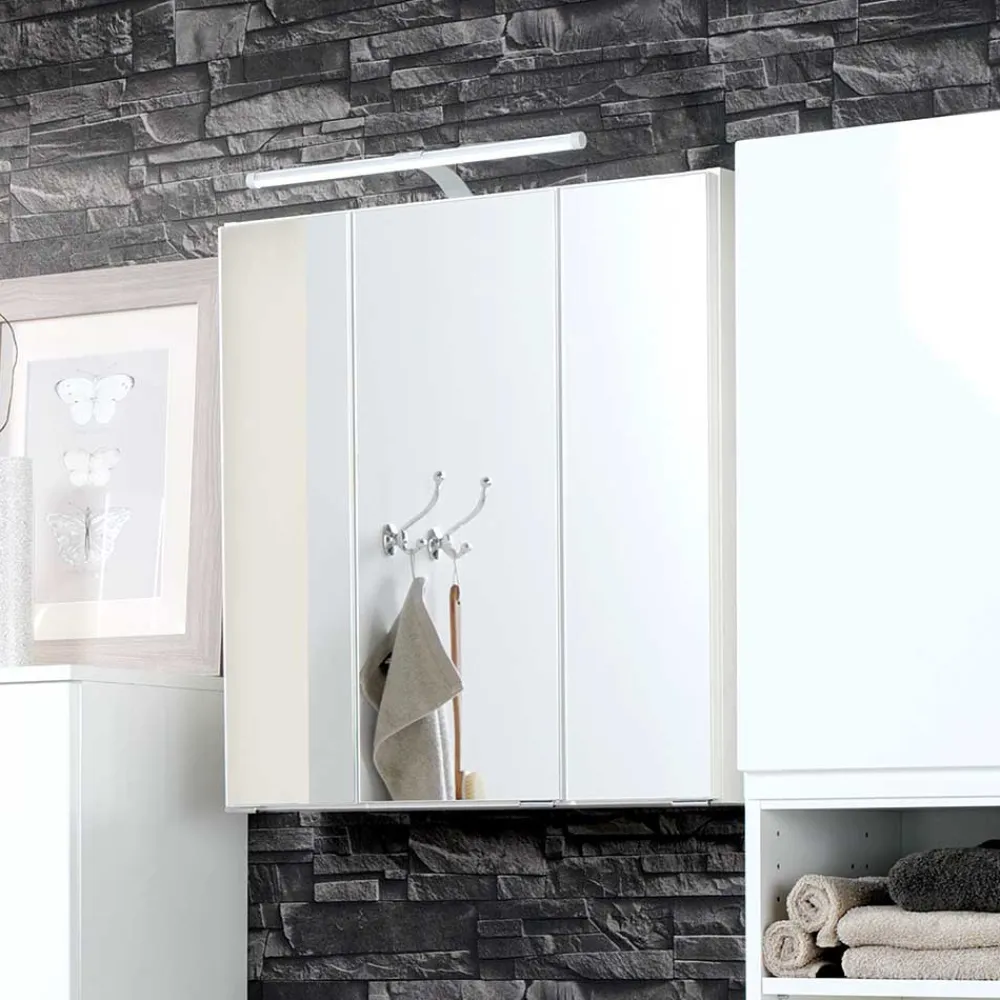 Wohnen Badezimmer Komplett*Badezimmermöbel Set Concetada mit 3D Spiegelschrank (dreiteilig)