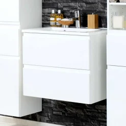 Wohnen Badezimmer Komplett*Badezimmermöbel Set Concetada mit 3D Spiegelschrank (dreiteilig)