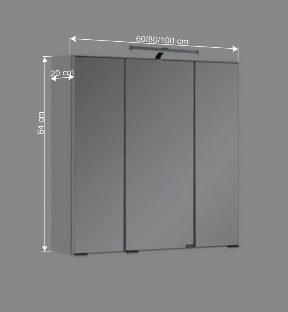 Wohnen Badezimmer Komplett*Badezimmermöbel Set Concetada mit 3D Spiegelschrank (dreiteilig)