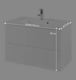 Wohnen Badezimmer Komplett*Badezimmermöbel Set Concetada mit 3D Spiegelschrank (dreiteilig)