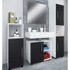Wohnen Badezimmer Komplett*Badezimmermöbel Set in Weiß und Schwarz - Cranies (vierteilig)