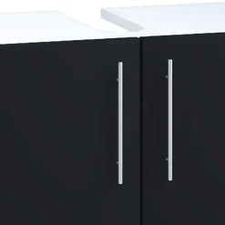 Wohnen Badezimmermöbel Set in Weiß Schwarz - Cranies I (vierteilig)