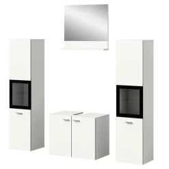 Wohnen Badezimmer Komplett*Badezimmermöbel-Kombi in Weiß - Harmone (vierteilig)