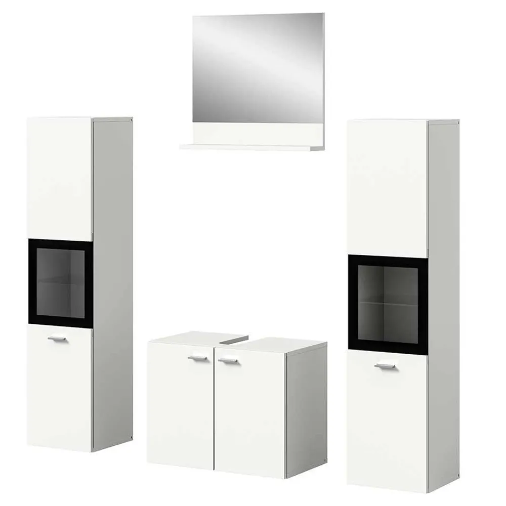 Wohnen Badezimmer Komplett*Badezimmermöbel-Kombi in Weiß - Harmone (vierteilig)