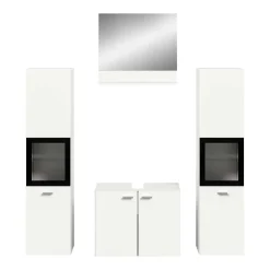 Wohnen Badezimmer Komplett*Badezimmermöbel-Kombi in Weiß - Harmone (vierteilig)