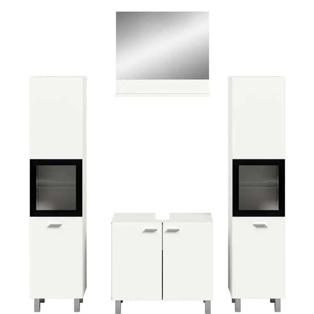 Wohnen Badezimmer Komplett*Badezimmermöbel-Kombi in Weiß - Harmone (vierteilig)