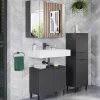Wohnen Badezimmermöbel-Set in Dunkelgrau - Quado (dreiteilig)