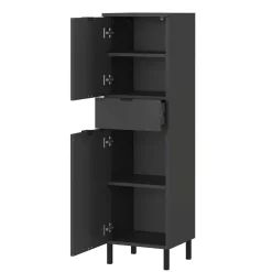 Wohnen Badezimmermöbel-Set in Dunkelgrau - Quado (dreiteilig)