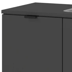 Wohnen Badezimmermöbel-Set in Dunkelgrau - Quado (dreiteilig)