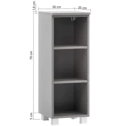 Wohnen Badregale|Wohnzimmer-Regale*Badezimmerregal in Holzoptik Wildeiche - 3 Fächer - Tofias