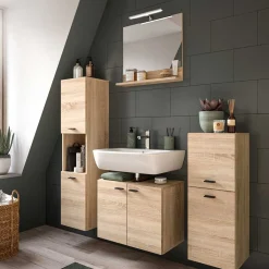 Wohnen Badezimmerschrank in Sonoma-Eiche Optik - Hoxtona