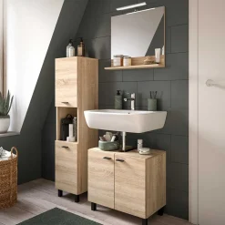 Wohnen Badezimmerschrank in Sonoma-Eiche Optik - Hoxtona