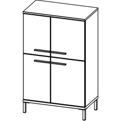 Wohnen Badezimmerschrank mit 4 Türen in Dunkelgrau - Lucrino