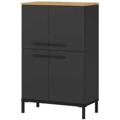 Wohnen Badezimmerschrank mit 4 Türen in Dunkelgrau - Lucrino