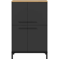 Wohnen Badezimmerschrank mit 4 Türen in Dunkelgrau - Lucrino