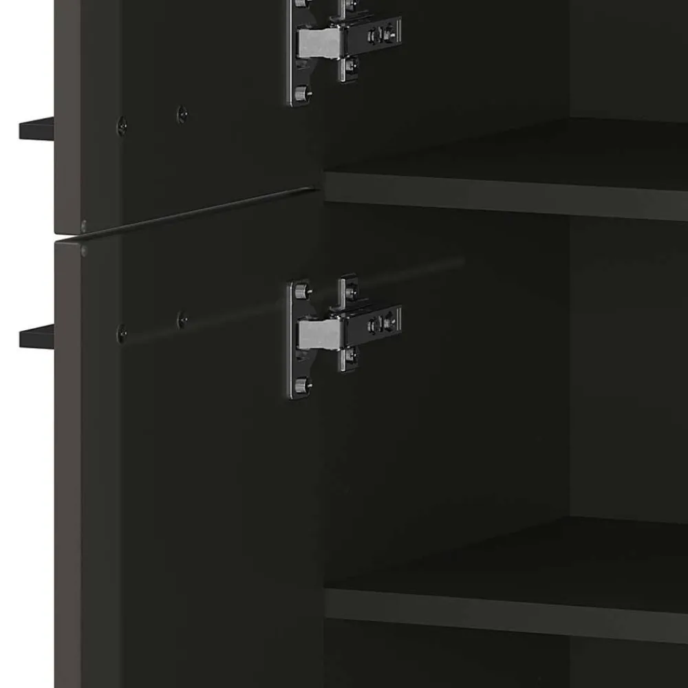 Wohnen Badezimmerschrank mit 4 Türen in Dunkelgrau - Lucrino