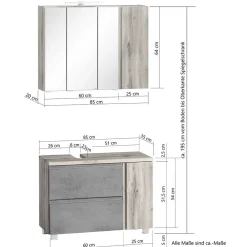 Wohnen Badezimmerschränke Set modern - Eight (dreiteilig)
