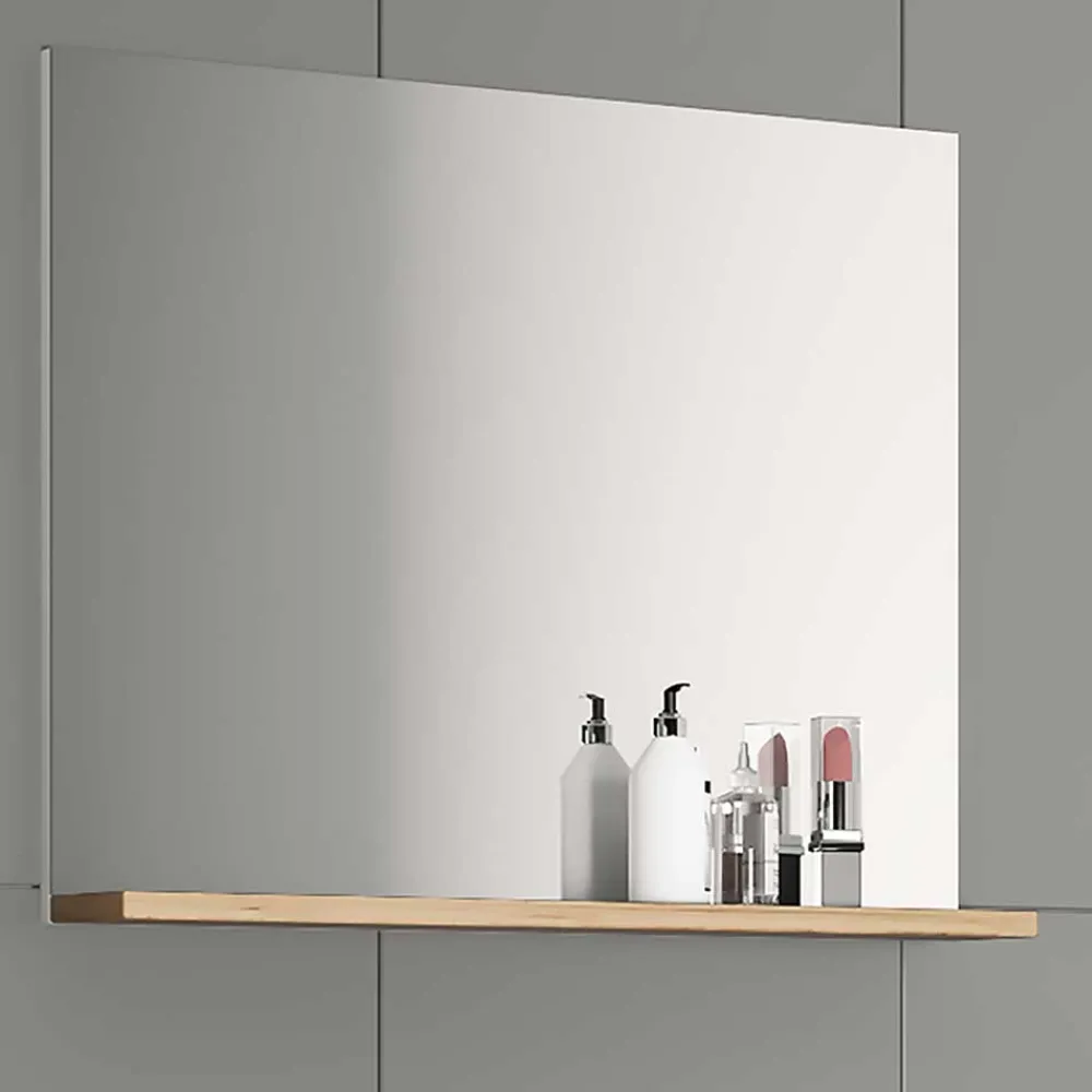 Wohnen Badezimmerspiegel mit Ablage in Holzoptik - Luzern