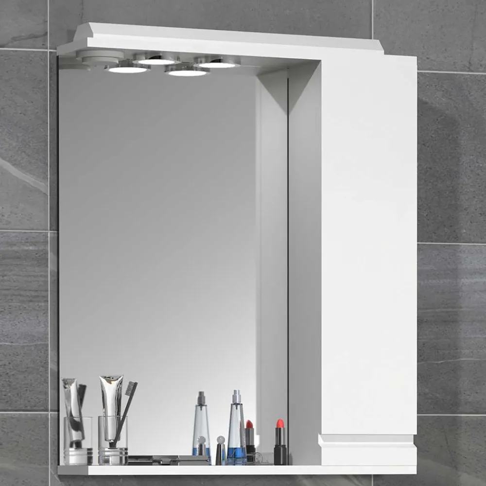 Wohnen Badezimmerspiegel mit Seitenschrank und Ablage - Departo