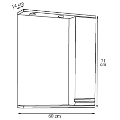 Wohnen Badezimmerspiegel mit Seitenschrank und Ablage - Departo
