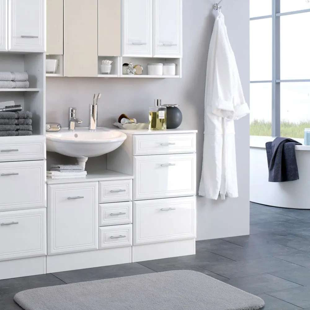 Wohnen Badezimmer-Unterschrank Maja in Weiß Hochglanz