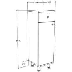 Wohnen Badschränke*Badezimmerunterschrank mit 90 cm Höhe - Huanga