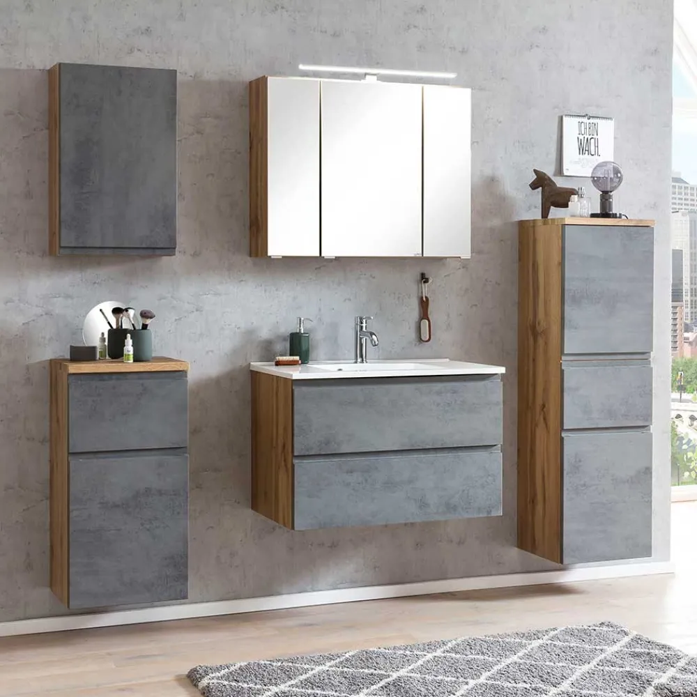 Wohnen Badezimmer Komplett*Badmöbel als komplettes Set - Mia (fünfteilig)