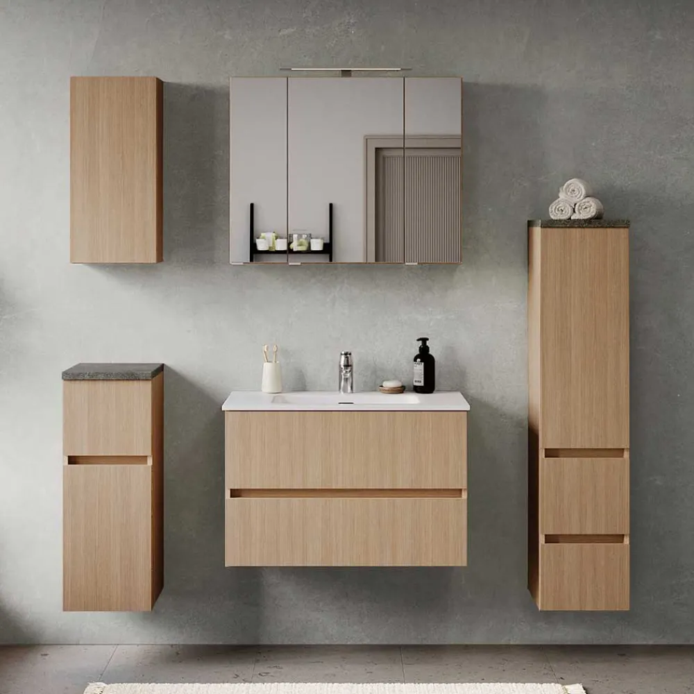 Wohnen Badmöbel Block Einzelmöbel Set - Leitha (fünfteilig)