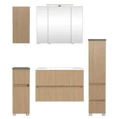 Wohnen Badmöbel Block Einzelmöbel Set - Leitha (fünfteilig)