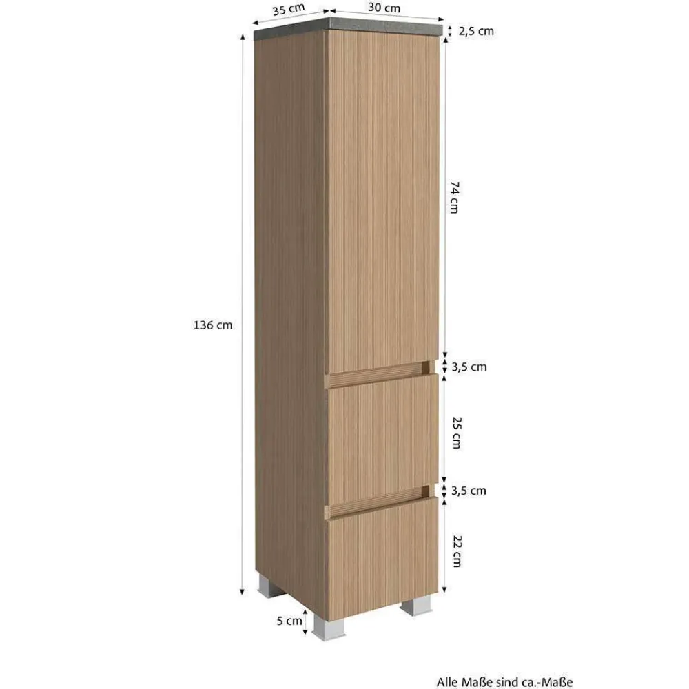 Wohnen Badmöbel Block Einzelmöbel Set - Leitha (fünfteilig)