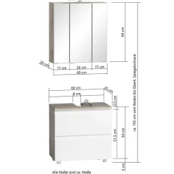Wohnen Badezimmer Komplett*Badmöbel im Modernen Stil Set - Eight (fünfteilig)