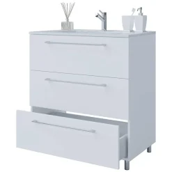 Wohnen Badezimmer Komplett*Badmöbel im Set 126 cm breit - Ipsum (vierteilig)