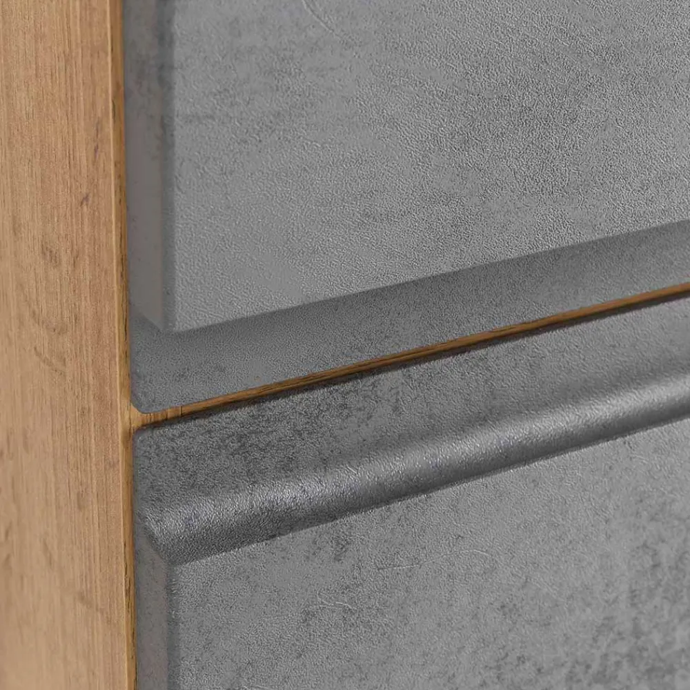 Wohnen Badezimmer Komplett*Badmöbel in Beton Optik & Wildeiche - Mia (dreiteilig)